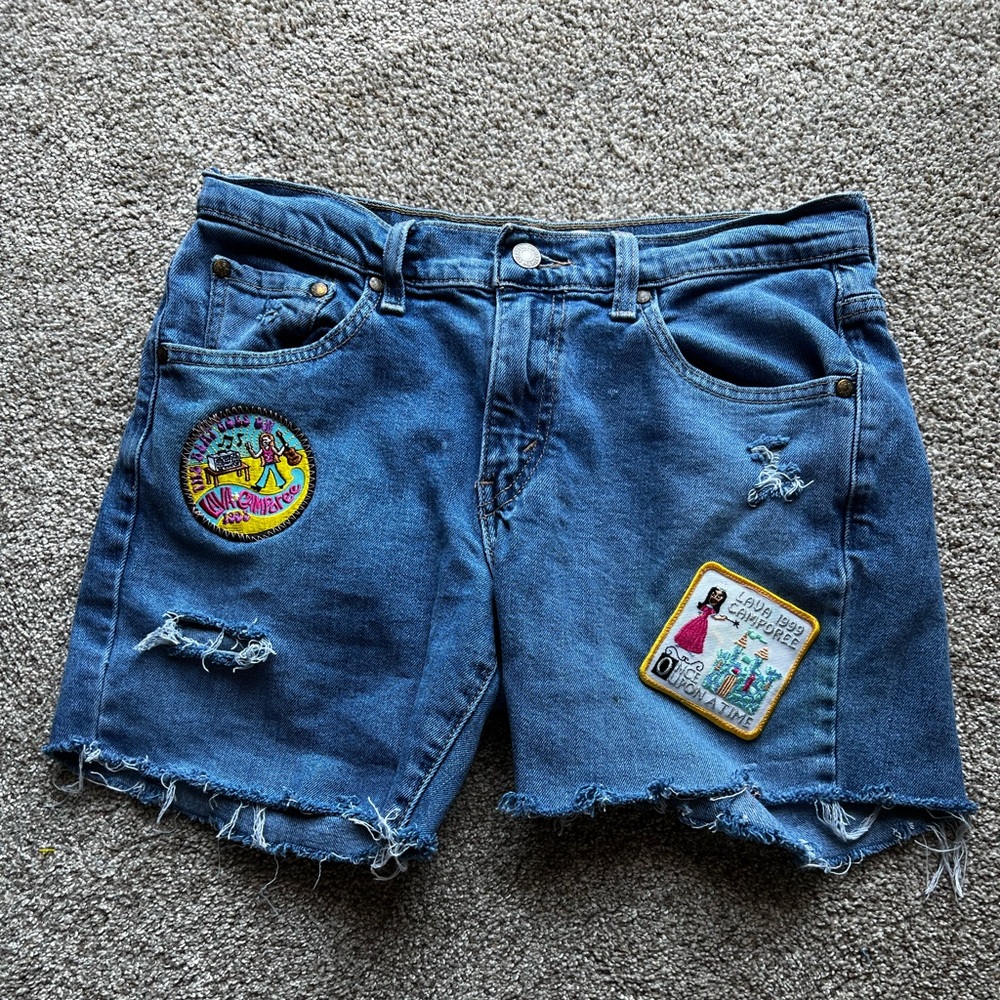Vintage up-cycled patched Levis sz 8, 29